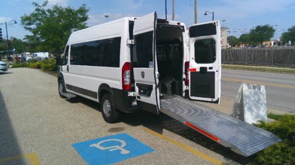 White Ram ProMaster with Driverge Rear Entry Manual Fold Out conversion
