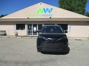 Black Toyota Sienna with BraunAbility Side Entry Automatic Fold Out conversion