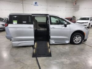 Silver Chrysler Voyager with BraunAbility Side Entry Automatic Fold Out conversion