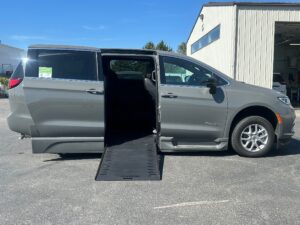 Grey Chrysler Pacifica with BraunAbility Side Entry Automatic In Floor conversion