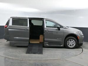 Grey Chrysler Pacifica with BraunAbility Side Entry Automatic Fold Out conversion