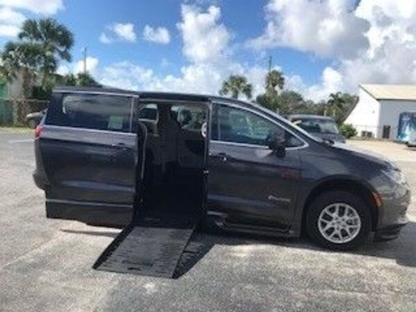 Grey Chrysler Voyager with BraunAbility Side Entry Automatic Fold Out conversion