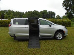 Silver Chrysler Voyager with Vantage Mobility Side Entry Automatic Fold Out conversion