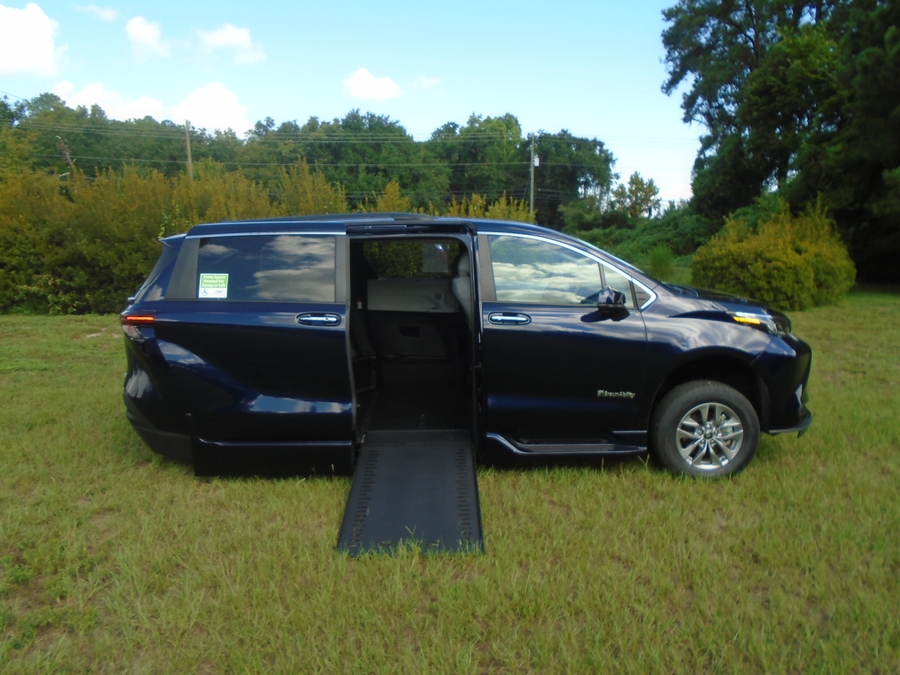Blue Toyota Sienna with BraunAbility Side Entry Automatic In Floor conversion