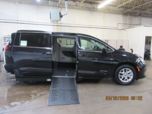 Black Chrysler Voyager with Driverge Side Entry Automatic Fold Out conversion