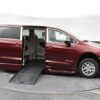 Red Chrysler Voyager with BraunAbility Side Entry Automatic Fold Out conversion