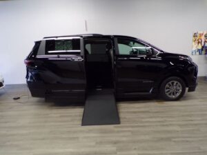 Black Toyota Sienna with Vantage Mobility Side Entry Automatic In Floor conversion