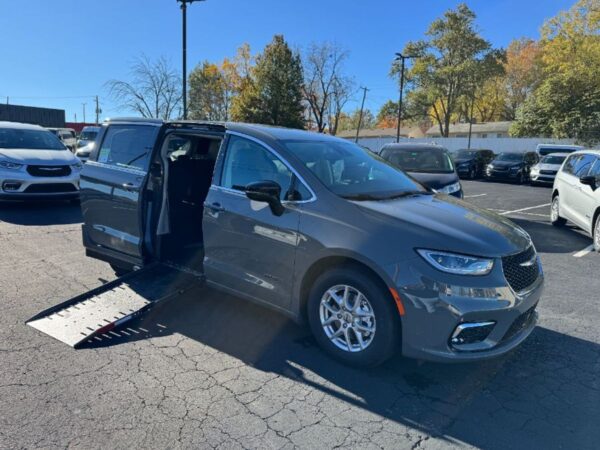 Grey Chrysler Pacifica with Driverge Side Entry Automatic Fold Out conversion