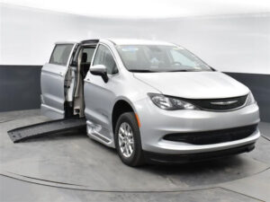 Silver Chrysler Voyager with BraunAbility Side Entry Automatic Fold Out conversion