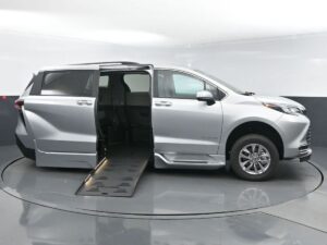 Silver Toyota Sienna with BraunAbility Side Entry Automatic Fold Out conversion