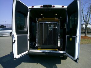 White Ram ProMaster with Other Rear Entry Automatic Fold Out conversion