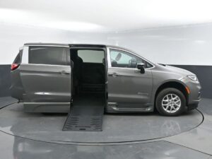 Grey Chrysler Pacifica with BraunAbility Side Entry Automatic Fold Out conversion