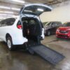 White Chrysler Pacifica with BraunAbility Rear Entry Manual Fold Out conversion