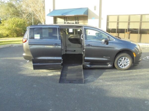 Grey Chrysler Voyager with BraunAbility Side Entry Automatic Fold Out conversion
