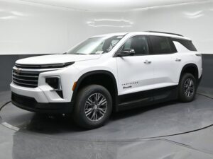 White Chevrolet Traverse with BraunAbility Side Entry Automatic In Floor conversion
