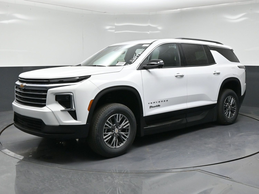 White Chevrolet Traverse with BraunAbility Side Entry Automatic In Floor conversion