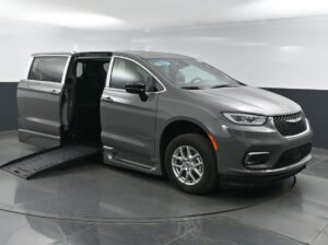 Grey Chrysler Pacifica with BraunAbility Side Entry Automatic Fold Out conversion