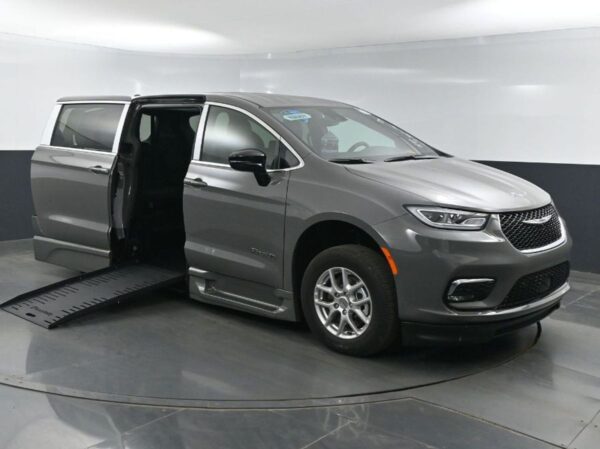 Grey Chrysler Pacifica with BraunAbility Side Entry Automatic Fold Out conversion