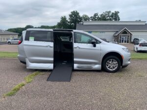 Silver Chrysler Voyager with Vantage Mobility Side Entry Automatic In Floor conversion