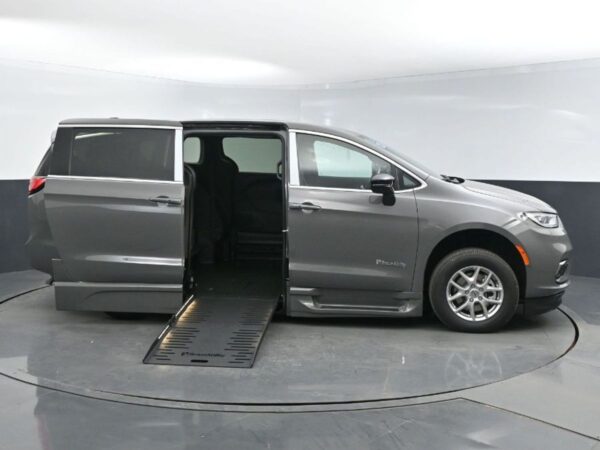 Grey Chrysler Pacifica with BraunAbility Side Entry Automatic Fold Out conversion