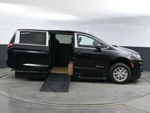 Black Chrysler Pacifica with BraunAbility Side Entry Automatic Fold Out conversion