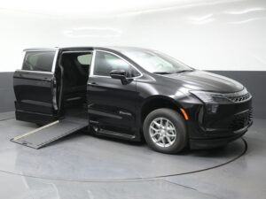 Black Chrysler Pacifica with BraunAbility Side Entry Automatic In Floor conversion