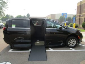Black Chrysler Pacifica with Vantage Mobility Side Entry Automatic In Floor conversion