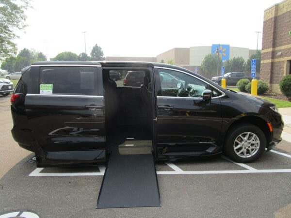 Black Chrysler Pacifica with Vantage Mobility Side Entry Automatic In Floor conversion