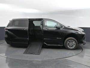 Black Toyota Sienna with BraunAbility Side Entry Automatic In Floor conversion