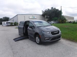 Grey Chrysler Pacifica with BraunAbility Side Entry Automatic Fold Out conversion