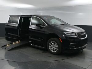 Black Chrysler Pacifica with BraunAbility Side Entry Automatic Fold Out conversion