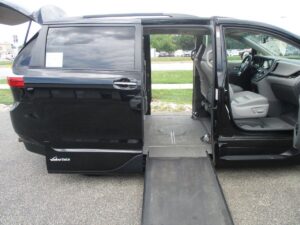 Black Toyota Sienna with Vantage Mobility Side Entry Automatic In Floor conversion