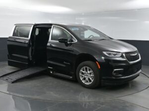 Black Chrysler Pacifica with BraunAbility Side Entry Automatic Fold Out conversion