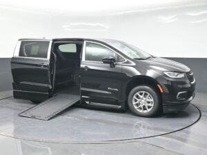 Black Chrysler Pacifica with BraunAbility Side Entry Automatic In Floor conversion