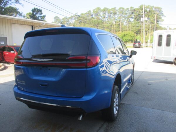 Blue Chrysler Pacifica with BraunAbility Side Entry Automatic Fold Out conversion