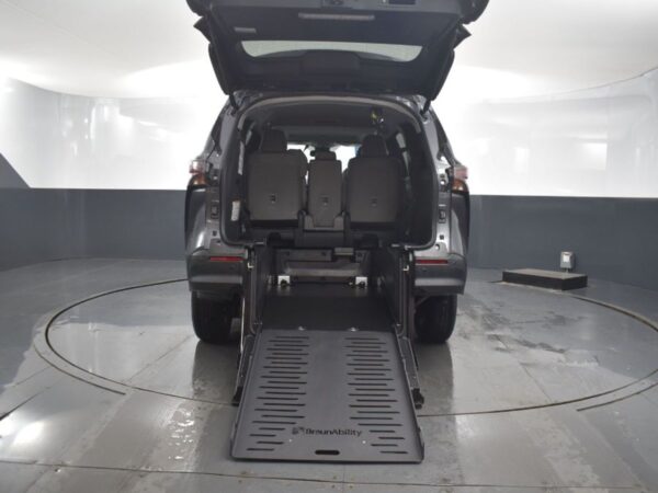 Grey Toyota Sienna with BraunAbility Rear Entry Manual Fold Out conversion