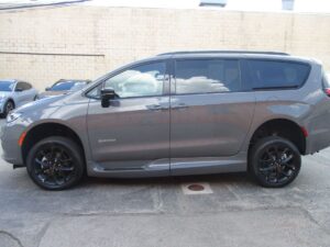 Grey Chrysler Pacifica with Driverge Side Entry Automatic Fold Out conversion
