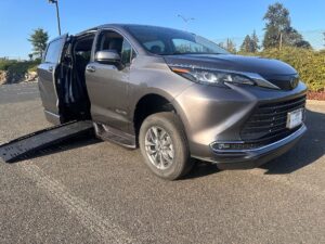 Grey Toyota Sienna with BraunAbility Side Entry Automatic Fold Out conversion