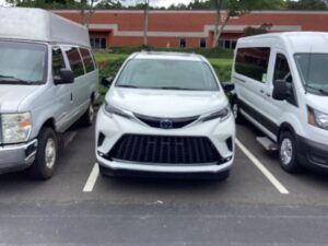 White Toyota Sienna with Vantage Mobility Side Entry Automatic In Floor conversion