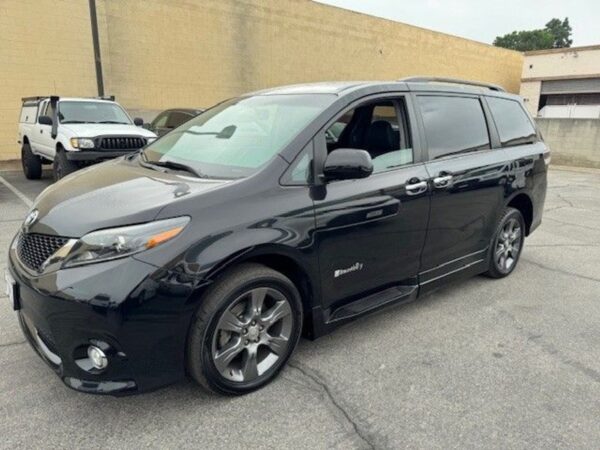 Black Toyota Sienna with BraunAbility Side Entry Automatic In Floor conversion