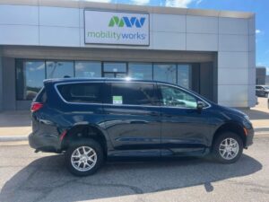 Blue Chrysler Pacifica with Driverge Side Entry Automatic Fold Out conversion