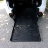 White Chrysler Voyager with FR Conversions Rear Entry Manual Fold Out conversion