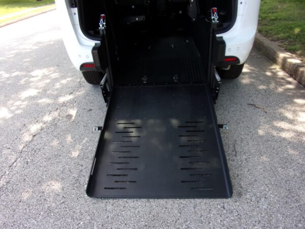 White Chrysler Voyager with FR Conversions Rear Entry Manual Fold Out conversion