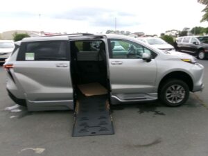 Silver Toyota Sienna with BraunAbility Side Entry Automatic Fold Out conversion