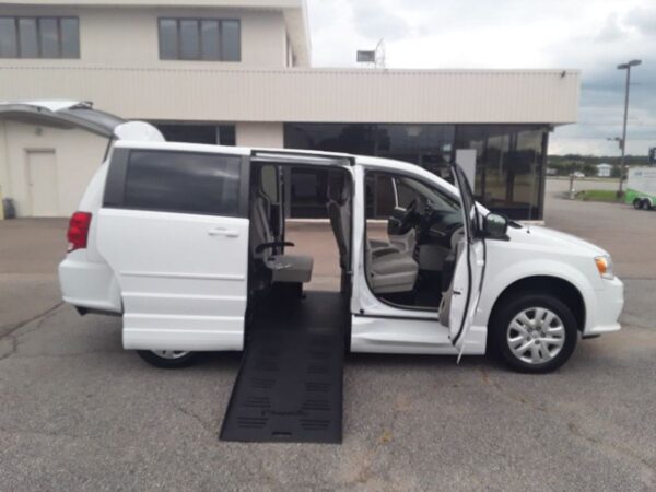 White Dodge Grand Caravan with BraunAbility Side Entry Manual Fold Out conversion