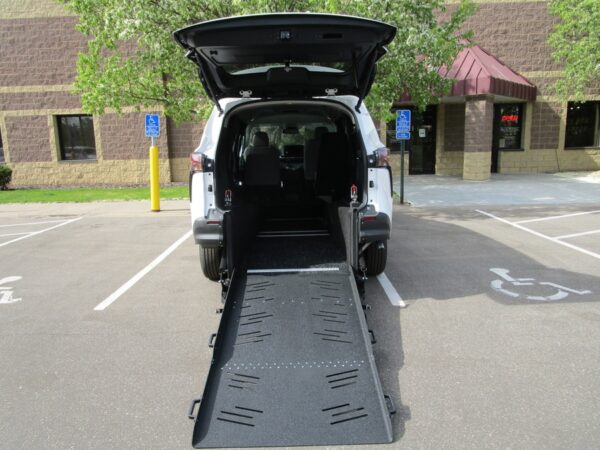 White Toyota Sienna with Vantage Mobility Rear Entry Manual Fold Out conversion