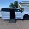 White Chrysler Pacifica with Vantage Mobility Side Entry Automatic In Floor conversion