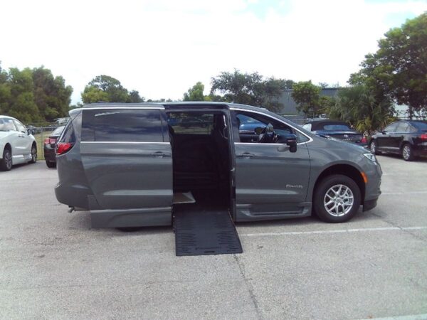 Grey Chrysler Pacifica with BraunAbility Side Entry Automatic Fold Out conversion
