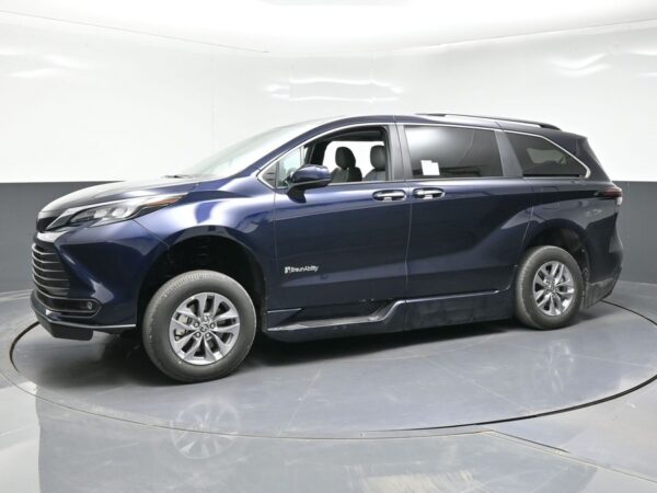 Blue Toyota Sienna with BraunAbility Side Entry Automatic In Floor conversion