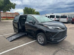 Black Toyota Sienna with BraunAbility Side Entry Automatic Fold Out conversion